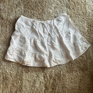 White Ruffle Mini Skirt